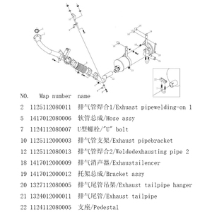 Boulon en U 1124112080007 pour camion Foton Auman Aumark, <span class=keywords><strong>quincaillerie</strong></span> de montage de suspension robuste, pièce de rechange compatible OEM - Product Image 2