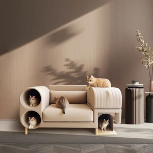 Mobilier de luxe moderne pour chat, en bois et plastique, imperméable, design niche d'arbre, avec lit douillet et fermeture éclair, pour usage intérieur - Product Image 4