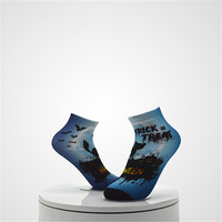 Haute qualité conçu sur mesure 3D imprimé Logo blanc Polyester équipage chaussettes hommes Long Tube Compression respirant fantaisie graphique