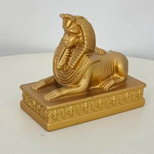 Urne égyptienne en résine personnalisée, décoration de l'Égypte ancienne, contenant pour les cendres de <span class=keywords><strong>chat</strong></span>, sculpture artistique peinte à la main, <span class=keywords><strong>sphinx</strong></span>, visage humain, décoration de table - Product Image 6