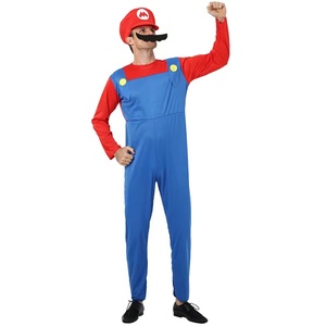 Costume <span class=keywords><strong>Mario</strong></span> Cosplay pour enfants Halloween Party Super Mary Perform Sets Hat Clothes Pants Beard Three Piece Set for Men - Product Image 5