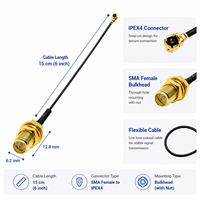 Câble coaxial IPEX4 de 15 cm pour antenne WiFi BT GSM 3G GPS 4G