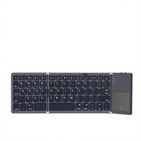 Meilleure vente transfrontalière B033 Clavier sans fil pliable avec pavé tactile compatible multi-OS pour ordinateurs de bureau/tablettes/ordinateurs portables ABS