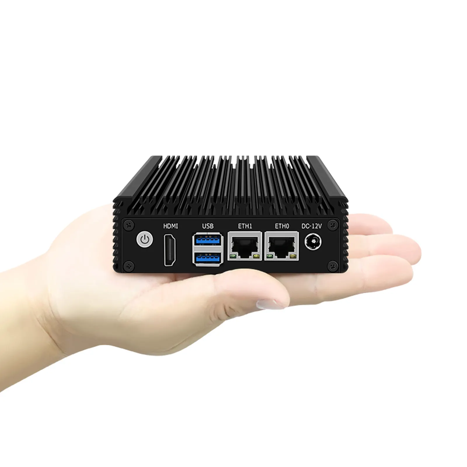 Giá rẻ không quạt công nghiệp Mini PC Intel Celeron N3050 N3700 j4125 Dual Nics RJ45 4k kép Lan mini máy tính 24x7 cơ quan giám sát