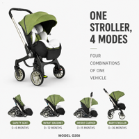 Poussette portable en alliage d'aluminium 3 en 1 pliable pour voyage, maison, extérieur, famille, bébé, capacité de charge de 20 kg, âges 0-6 ans