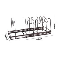 Étagère en fer amovible pour couvercles, Pot réglable, rangement d'ustensiles de cuisine, armoire de rangement pour casseroles et poêles