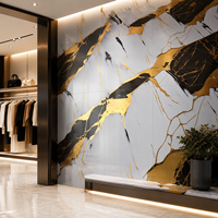 Panneau mural en PVC effet marbre brillant de luxe pour la décoration intérieure