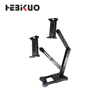 Support de tablette universel HEBIKUO pour bureau, double support de tablette rotatif à 360 degrés, flexible et réglable, en ABS, pour table