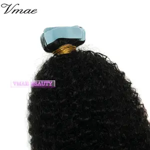 VMAE High Quality 100% Raw Indian Nature Color 4C 100g Virgin Hair Tape In Human Hair Extensions