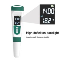 Testeur d'eau en plastique 5-en-1, précision 0,01 pH, mesure du pH, TDS, EC, salinité, température, écran LCD, modèle d'aquarium TL-M51 OEM