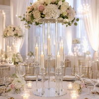 Nouveau Porte-bougie en acrylique transparent de style minimaliste moderne, centre de table de mariage, décoration de mariage en cristal