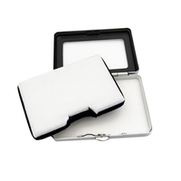 Boîte de présentation en métal à fermeture à pression pour pierres précieuses, carrée ou rectangulaire, étui de rangement pour diamants en vrac avec fenêtre transparente, organisateur d'emballage pour pierres
