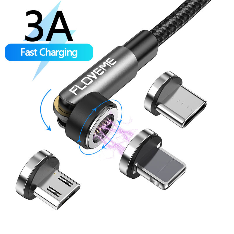 Лидер продаж 2022 FLOVEME 540 градусов Магнитный кабель 3A Быстрый кабель USB C кабель для передачи данных зарядный кабель Магнитный Usb C кабель