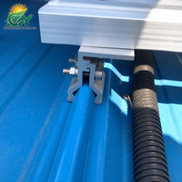 Système de fixation solaire photovoltaïque pour toiture métallique – Vis de suspension, rails modulaires en aluminium anodisé, fixation étanche par serre-câbles pour usage industriel