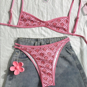 Traje de Baño de Dos Piezas con Estampado de Leopardo, Estilo Europeo y Americano, Sexy, con Tirantes, Nuevo Modelo 2026 - Product Image 5