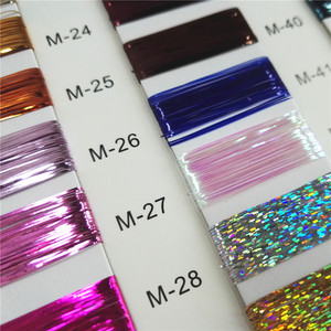 Chất Lượng Cao Màu Sắc Phẳng 12u 23u 1/69 1/110 M Loại Đầy Màu Sắc Màu Xanh Vàng Bạc Phẳng 100% Sợi Kim Loại Để Dệt - Product Image 2