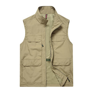Gilet da uomo in poliestere con cerniera Logo con tasche abbigliamento da lavoro colori fotografia gilet fotocamera giacca - Product Image 5
