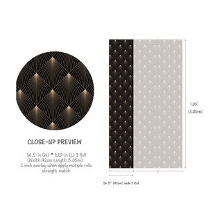<span class=keywords><strong>Papier</strong></span> <span class=keywords><strong>peint</strong></span> <span class=keywords><strong>Art</strong></span> Déco <span class=keywords><strong>noir</strong></span> et or avec diamants, <span class=keywords><strong>papier</strong></span> <span class=keywords><strong>peint</strong></span> auto-adhésif pour hôtel ou décoration intérieure - Product Image 3