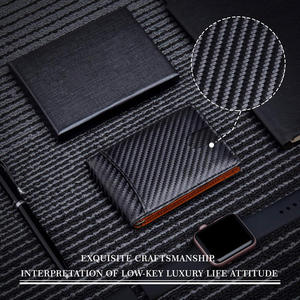 กระเป๋าสตางค์ AndoBag RFID Block Card Holder สำหรับผู้ชาย ทำจากคาร์บอนไฟเบอร์และหนังวัวแท้ ดีไซน์บางเฉียบ พับได้ พร้อมที่หนีบเงิน - Product Image 4