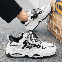 Chaussures pour hommes, nouvelles chaussures blanches respirantes pour le printemps, chaussures de mode polyvalentes pour hommes, baskets à semelle épaisse, chaussures de course décontractées, chaussures pour papa