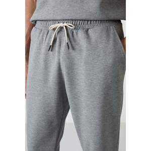 Conjunto Deportivo Básico para Hombre, de Algodón Gris Melange, Grueso, Suave y Texturizado, Corte Holgado - 85251 - Gb melange/gb melange - Product Image 3