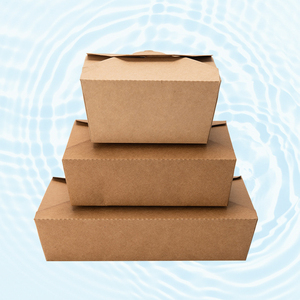 Bento box hot sales lunch box food grade PE coated water-proof packaging disposable paper container