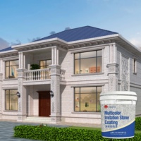 Revêtement Liquide Acrylique pour Façade de Villa, Peinture Imitation Pierre Eau-Sable, Revêtement Granitique Résistant aux Intempéries en Spray
