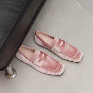 Mocasines Planos de Terciopelo Rosa de Lujo para Mujer, Diseño Cuadrado, Alta Calidad, OEM y ODM, Zapatos Casuales de Exterior para Damas - Product Image 3