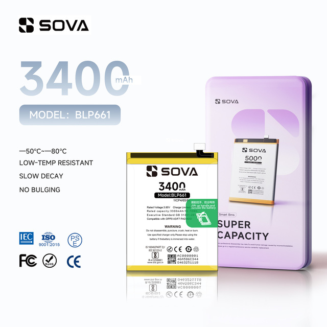 SOVA 3400mAh BLP661 Mobile Phone Battery for OPP0 A3/F7 PADMOO Realme 1 Batteries