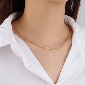 Collana 1.5mm estrema <span class=keywords><strong>Fine</strong></span> collana 2 + anni Colorfast PVD oro 18K Belcher Link 316L collana a catena in acciaio inox per donna - Product Image 6