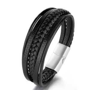 Bracelets personnalisables de <span class=keywords><strong>luxe</strong></span> pour hommes en acier inoxydable et cuir, style européen et américain, collection 2026 – Disponibles sur mesure - Product Image 4
