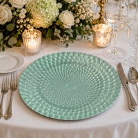 Assiettes de présentation jetables en PP de 13 pouces, personnalisables, non toxiques, écologiques, design solide, luxe, durables, 50 pièces pour hôtels