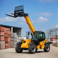 Chariot télescopique tout-terrain, chargeur télescopique compact, fonctionnement stable pour les travaux de construction en extérieur et les opérations agricoles