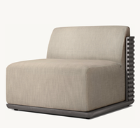 TRELICA nouvellement conçu hôtel vacances cour mobilier d'extérieur en aluminium canapé modulaire en forme de U inclinable combinaison ensemble canapé