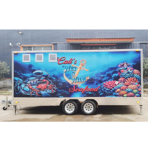 Carretto Mobile Blu per Hot Dog, <span class=keywords><strong>Rimorchio</strong></span> Alimentare Compatto con Cucina Completa, Chiosco su Ruote per Caffetteria e Panetteria - Product Image 5