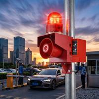 Sensor Inframerah Presisi Alarm Suara dan Cahaya Strobe Siren 120dB Speaker Keras dan Lampu Peringatan Merah Zona Keamanan Dermaga Pemuatan
