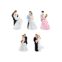 Figurines de couple créatives en micro-paysage, robe de mariée rose, accessoires de décoration DIY pour maison de poupée, mini ornements de bureau