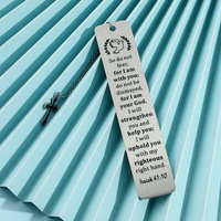 KOMI Vente Chaude Religieux En Acier Inoxydable Lettrage Signet Inspirant Bible Croix Pendentif Signet