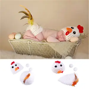 Crochê Bebê recém-nascido Malha Fotografia Props Moda Inverno Algodão Chapéu Do Bebê E Calças Set Roupas Da Foto Do Bebê Adereços Sessão