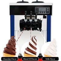 Sorbetière 45-50L/H 3 saveurs Machine de fabrication de crème glacée molle commerciale automatique Maquina De Helado pour les prix professionnels