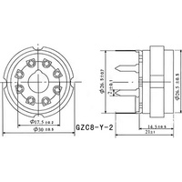 Conector de enchufe de tubo de cerámica octal dorado de 8 pines para montaje en PCB KT88 EL34 6L6 6550 6SL7 6SN7