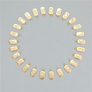 26 initiales <span class=keywords><strong>alphabet</strong></span> 18K plaqué or acier inoxydable diamant breloques pendentifs bracelet collier pour la fabrication religieuse approvisionnement en vrac - Product Image 2