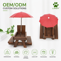 Mangeoire à écureuils en bois avec parasol, station d'alimentation créative pour animaux sauvages, pour la décoration de jardin extérieur