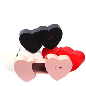 Creative Double Heart Flower <b>Gift</b> <b>Box</b>, Heart-shaped Chocolate Drawer <b>Gift</b> <b>Box</b> - Product Image 1
