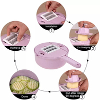 Presse-agrumes à Julienne de légumes polyvalent 10 en 1, broyeur à Mandoline avec protection et panier de vidange