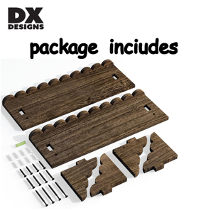 Étagères murales flottantes en <span class=keywords><strong>bois</strong></span> festonné DX Designs, lot <span class=keywords><strong>de</strong></span> 2, supports vintage, <span class=keywords><strong>rangement</strong></span> mural rustique style ferme pour <span class=keywords><strong>salle</strong></span> <span class=keywords><strong>de</strong></span> <span class=keywords><strong>bain</strong></span> et chambre - Product Image 3