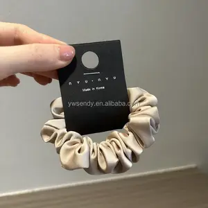 Moda düz renk küçük saten elastik saç Scrunchies at kuyruğu saç bağları kadın kızlar için saç aksesuarları