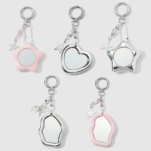 New Y2K Simple Versatile Exquisite Multi-Color CCB Zinc Alloy 3D Star Heart Cloud Glass <b>Mirror</b> Eco-Friendly Durable DIY Keychain - Product Image 2