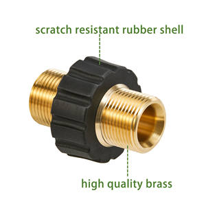 Adaptateur pour nettoyeur haute pression <span class=keywords><strong>Double</strong></span> mamelon M22 -14mm tuyau mâle connecteur rapide filetage ensemble de raccords pivotants - Product Image 3