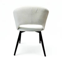 Vente chaude ST-8862 Chaises De Restaurant En Métal Blanc Tissu De Velours Moderne Siège Rembourré Restaurant Salle À Manger Chaise Retour Hôtels